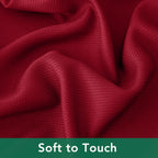 Biscaynebay Textured Fabric Christmas Square Table Cloth 70x70 Inch, Red Water Resistant Spill Proof Tablecloths for Dining, Kitchen, Wedding and Parties, Machine Washable