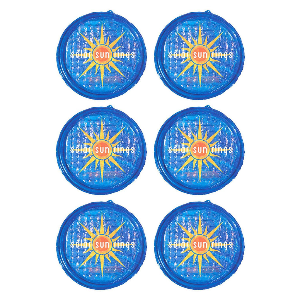Solar Sun Rings Portable Above Ground Inground Swimming Pool Hot Tub Spa Heating Accessory Circular Heater Solar Cover, Blue (6 Pack)
