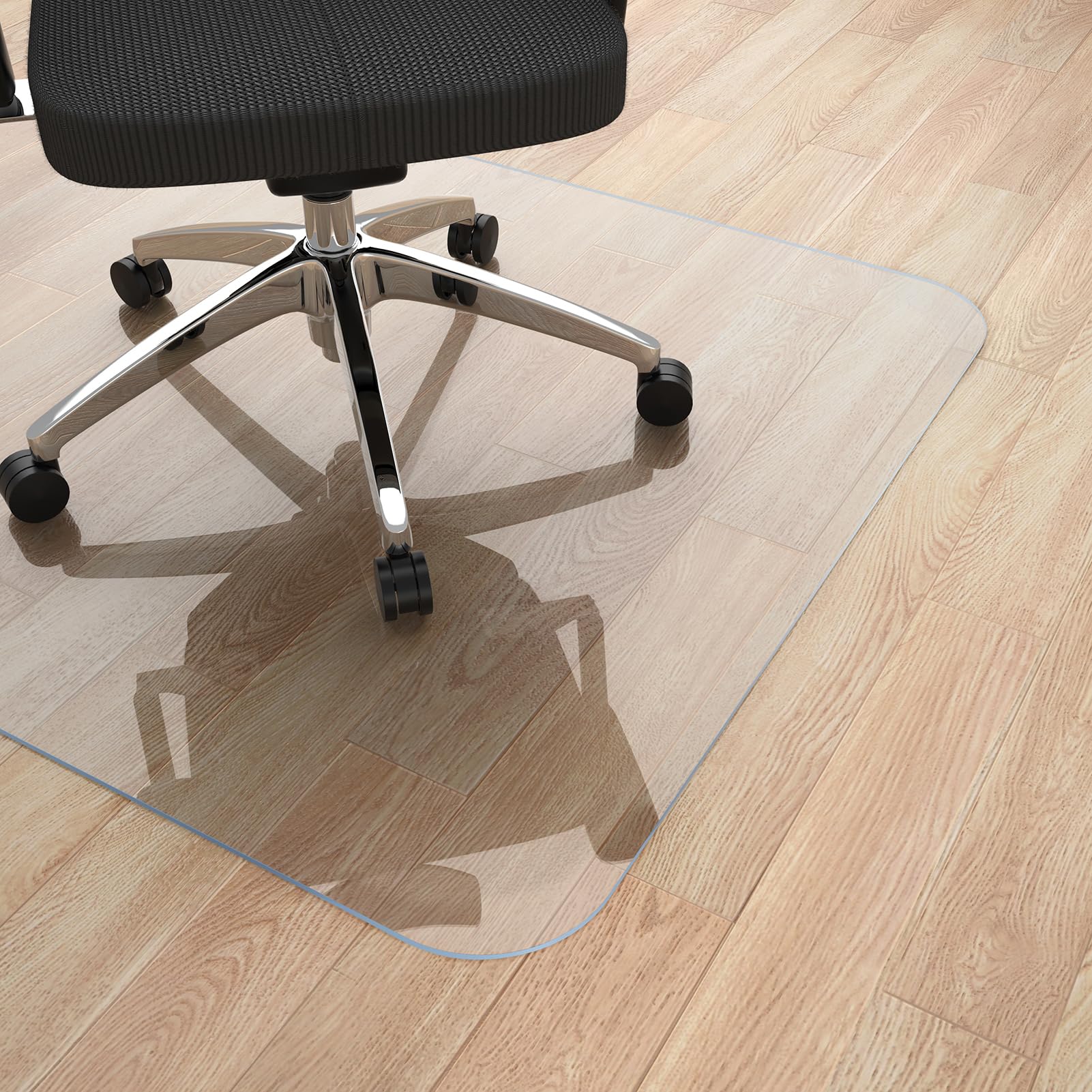 Yecaye Office Chair Mat for Hardwood Floor, 48"×36" Clear Office Floor Mat, Computer&Desk Chair Mat, PVC Heavy Duty Floor Protector Chair Mats for Rolling Chairs, Can't be Used on Carpet