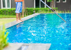 SKIMLITE MANUFACTURING Snaplite Telescopic Pool Pole 16 Ft Adjustable Cleaning Poles Push Button Lock Light Weight Easy Grip, Includes Universal Threaded Adapter for Skimmer Net Brush Vacuum Head