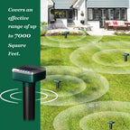 Deer Repellent Devices, Sonic & Solar-Powered Outdoor Deer Deterrent for Garden Plants, 7000 Sq Ft Coverage, Waterproof Sonic Repeller to Keep Deer and Rabbits Away (4)