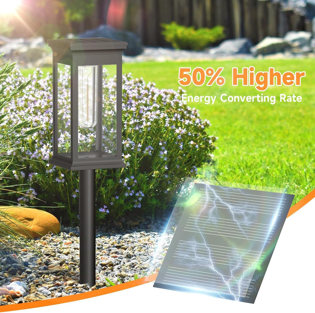 RAVICEN Solar Pathway Lights Outdoor Waterproof – 12 Pack Bright Solar Powered Garden Lights with Auto On/Off, IP65 LED Landscape Lighting for Walkway Patio Lawn Yard Decor