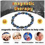 3pcs Adjustable Lymphatic Drainage Magnetic Black Cholite Weighted Bracelet,Weight Loss Bracelets Womens,Hematite Magnetic Therapy Bracelet For Women And Men,Eliminates Swelling Weight-Loss