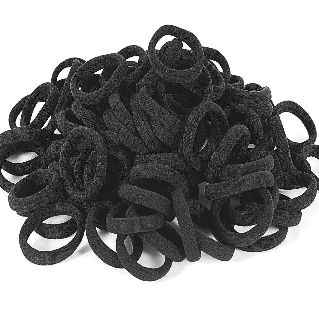 120PCS Black Hair Ties for Women Girls, Elastic Hair Bands Ponytail Holders