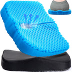 Anzeng Gel Seat Cushion for Long Sitting & Hip Pain Relief (Large Size) - Cooling 3D Cushions for Office Chair, Car, Wheelchair, Breathable & Non-Slip Cover with Pressure Relief Technology