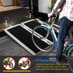 Ruedamann 4'L x 28.1" W, Holds up to 600Lbs, Wheelchair Ramp with Non-Slip Surface, Portable Aluminum Wheelchair Ramp, Folding Ramps for Wheelchairs, Home, Steps, Stairs, Handicaps, Doorways