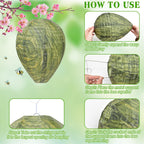 ZeeDix 4 Pack Hanging Wasp Nest Decoy- Waterproof Effective Deterrent Bee Hornets Wasp Nest for Outdoor, Home and Garden(8.66"×11",Dark Color)