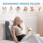 Ganondorf 3PCS Wedge Pillow Headboard Orthopedic Bed Wedge Pillows Set for Sleeping 9&12&22" Adjustable Premium Foam Elevated Triangle Body Pillow for Bed Sitting Up