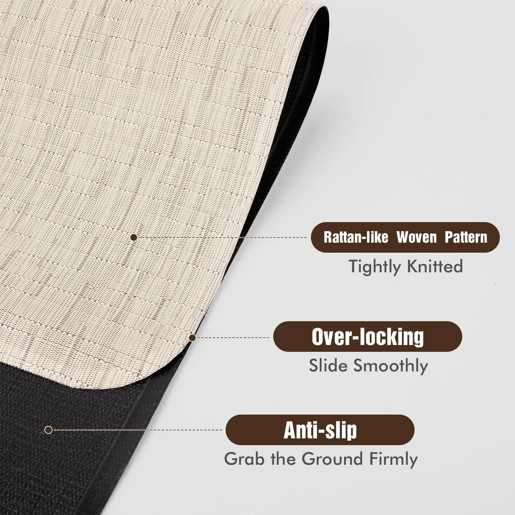 Blvornl Office Chair Mat for Hardwood Floor, 35" x 48" Desk Chair Mat for Hard Wood and Tile Floor, Large Anti-Slip Hard Floor Protector Rolling Chair Mat, PVC Mat Desk Rug for Office, Light Brown
