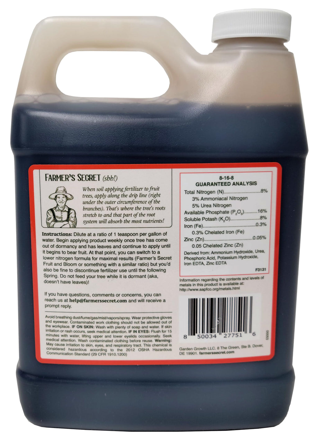 Farmer's Secret Fruit Tree Booster Fertilizer (32oz) - Super Concentrated and Phosphorus Rich - Formulated for All Fruit Trees Including Peach, Banana, and Apple