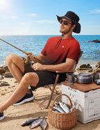 Mens Workout Shirts UPF 50+ Sun Protection Shirts Swim SPF UV Quick Dry Short Sleeve T-Shirts for Athletic Fishing Rash Guard L
