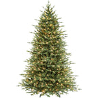 Hykolity 7.5 ft Prelit Artificial Christmas Tree, 2933 PE&PVC Branch Tips, 450 Warm White LED Lights, Metal Stand and Hinged Branches