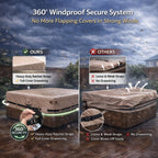 QH.HOME Hot Tub Cover Replacement 85"x85", Waterproof & Weatherproof 600D Polyester Spa Cover for Hot Tub, UV Resistant, Windproof with Ratchet Strap System, Fits 84 x 84, 82 x 82 or 81 x 81 Square