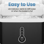 Iceman by Chefman Nugget Ice Maker Countertop, Pebble Ice Maker Machine, 26 lb in 24 Hours, Ready in 6 Minutes, Removable Ice Basket, Fun and Chewable Cubes, 1.5L Water Tank, Self-Cleaning Function
