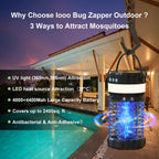 Solar Bug Zapper Outdoor,Cordless Rechargeable Mosquito Zapper, 4200V High Power,45000Hrs Working Life,IP66 Waterproof,Electric Fly Zapper Zapper for Outdoor Home Garden Patio Backyard