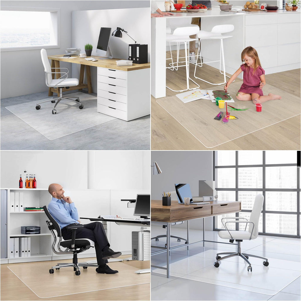 Naturei Office Chair Mat for Hard Floors, 46” x 72” Large Floor Protector Mats, Easy Rolling Desk Chair Mat for Hardwood, Clear, Easy to Clean (Rectangle)