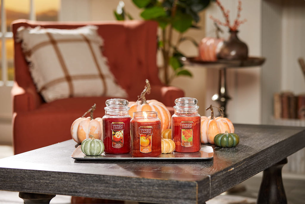 Yankee Candle Apple Pumpkin Candle, Classic Large Jar, Orange