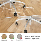 Amyracel Office Chair Mats for Hardwood Floors- 48" x 60" Desk Floor Mat for Hardwood Floors, Easy Glide Desk Chair Mat for Hard Floors, Clear Computer Chair Mat for Home Offices