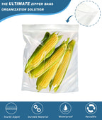 [10 Count] 18'' x 24'' Large 5 Gallon Storage Bags, Extra-Thick Reclosable Zipper Bags for Storage, Food Prep, Moving, BPA-Free, 3.1-mil Thick Plastic Bags for Clothes