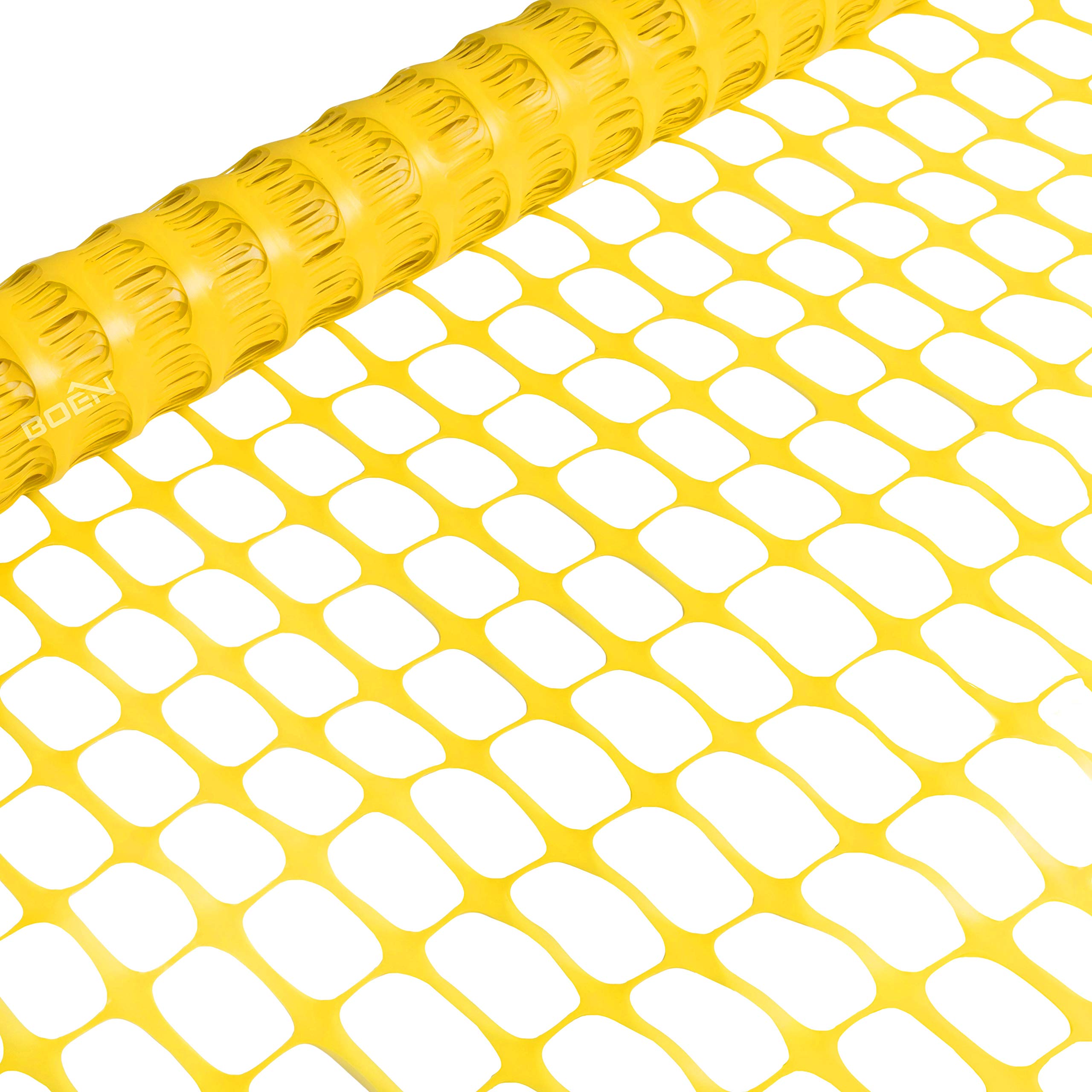 BOEN 4' x 50' Yellow Temporary Fencing, Mesh Snow Fence, Plastic, Safety Garden Netting, above Ground Barrier, for Deer, Kids, Swimming Pool, Silt, Lawn, Rabbits, Poultry, Dogs
