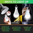 DEBAOBULB 6 Pack Rechargeable Emergency Light Bulbs, Battery Powered LED Light Bulb 6000K Daylight E26 120 Volt 9W 60W Equivalent with 1200mAh for Home Power Outage Camping Hurricane