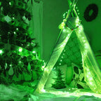 JMEXSUSS 4 Pack 50 LED Green Fairy Lights Battery Operated: 16.1ft Green Halloween Fairy Lights Indoor Outdoor Waterproof - Green Christmas Lights for Bedroom Garden Party Decorations