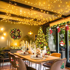 KNONEW 197FT 500 LED Christmas Lights Outdoor String Lights 8 Modes & Memory Fairy Light Plug in Waterproof LED String Lights for Xmas Yard Tree Wedding Party Holiday Decorations (Warm White)