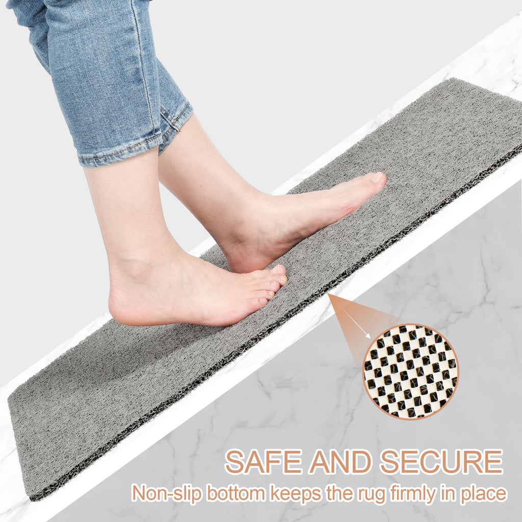 Joyhalo Shower Mats for Showers Anti Slip for Elderly, 32'' x 24'' Non Slip Bath Mat for Inside Shower, Bath Tub Mats for Bathroom Non Slip for Shower, PVC Loofah Bathroom Mats, Grey