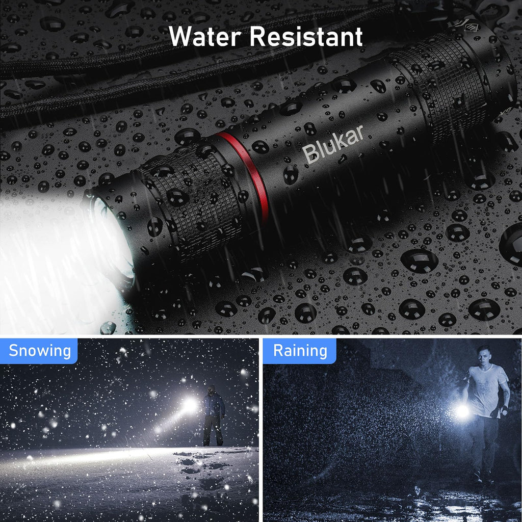 Blukar Flashlight Rechargeable, 2000L High Lumens Tactical Flashlight, Super Bright Small LED Flash Light- Zoomable, Adjustable Brightness, Long Lasting for Camping, Outdoors and Home Emergency