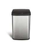 NINESTARS DZT-50-28 Automatic Touchless Motion Sensor Rectangular Trash Can, 13 Gal, Black Trim