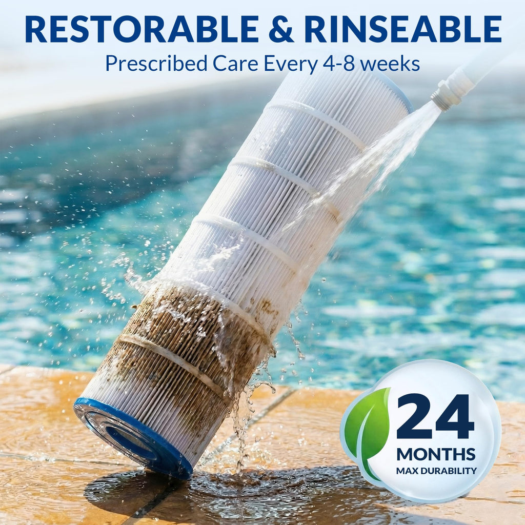 Swimara CCP420 PCC105 178584 R173576 817-0106, 5 oz+ Trilobal Fabric Pool Filter Cartridges, Compatible with Pentair Clean & Clear Plus 420 (#160301) & Waterway 425, 4-Pack, Ultra Series