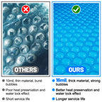 MADHOLLY Spa Hot Tub Cover for Heat Retention - 7×7FT Square 16-Mil Heavy-Duty Bubble Solar Blanket for Preventing Water Evaporation, Easy to Cut and Clean (210 × 210 CM)