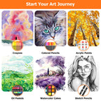 Soucolor Birthday Gifts, Art Supplies, 192-Pack Deluxe Art Set Drawing Painting Supplies Kit with Acrylic Pad, Watercolor Pad, Sketch Book, Canvases, Acrylic Paint, Crayons, Pencils