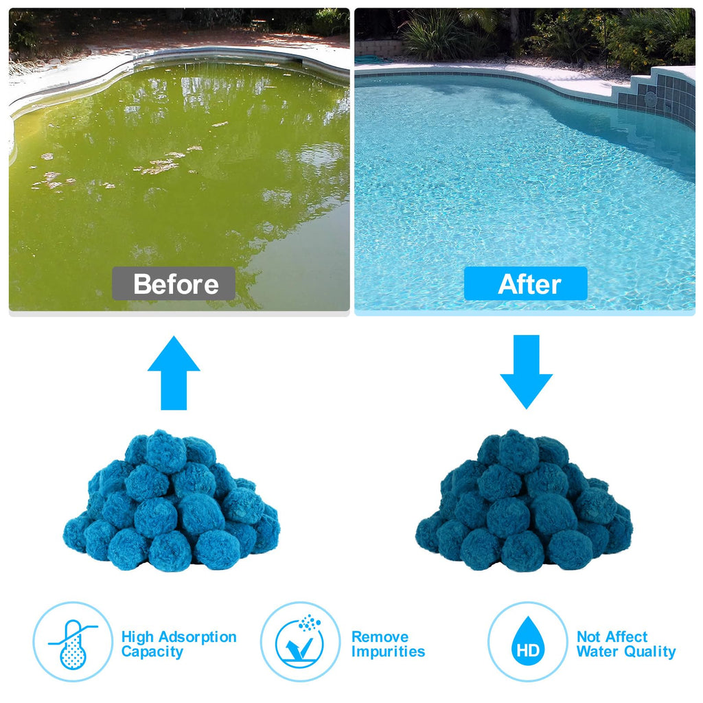 Askyli 3.1 lbs Pool Filter Balls for Sand Filter, Reusable Pool Sand Filter Balls, Efficient Blue Filter Media Balls, Suitable for All Sand Filter System (Equals 100lbs Pool Filter Sand)