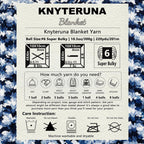 Knyteruna #6 Super Bulky Blanket Yarn for Crocheting - 4 Skeins(Each 10.5oz/300g, 220yds/201m), Chunky Chenille Thick Plush Big Soft Yarn for Crocheting Knitting Blankets, Khaki & Blue & White