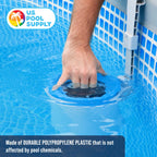 U.S. Pool Supply Pool Skimmer - Above Ground Pool Skimmer, Floating Surface Skimmer, 5 Adapters, Pool Accessories - Clean Dirt Basket, Wall Mount, Attach to Inflatable Collars, Tubular, Metal Frames