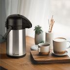 Airpot Coffee Dispenser with Pump - 102 oz Insulated Stainless Steel Coffee Carafe - Thermal Beverage Dispenser - Thermos Urn for Hot/Cold Water, Party Chocolate Drinks