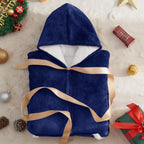 JOYWOO Wearable Blanket Hoodie, Oversized Hooded Blanket for Adult, Birthday Christmas Gifts for Women Men, Cozy Fuzzy Sherpa Sweatshirt Blanket with Giant Pocket and Zipper, Navy Blue
