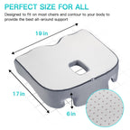 Benazcap X Large Memory Seat Cushion for Office Chair Sciatica & Back Pain Relief Memory Foam Firm Coccyx Pad for Car, Wheelchair, Gaming Chair and Desk Chair, Gray