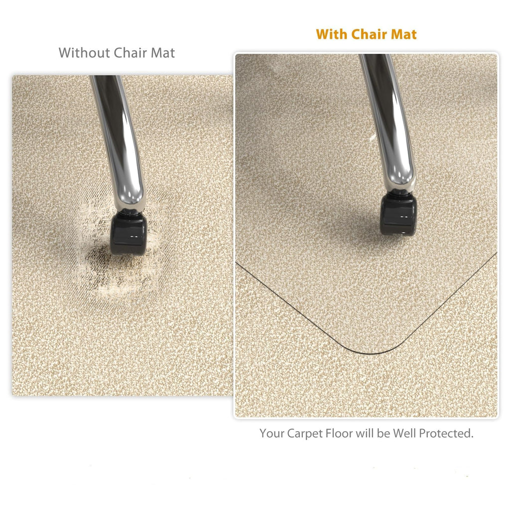 Heavy Duty Office Chair Mat for Carpet and Hardwood Floor Crystal Clear-0.12 Inches Thick Desk Chair Mat 35'' x 48'' Tempered PC Material Floor mats for Office Home
