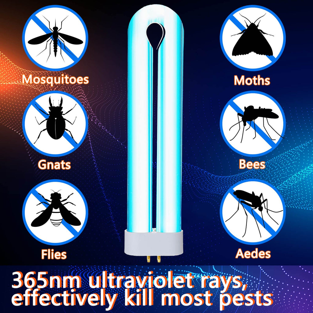 Kittmip Bug Zapper Replacement Bulb 15 W U Shaped Twin Tube Bulb Indoor Outdoor Bug Zapper Light Bulbs with 4 Pin Base (White, 4)