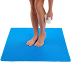 Square Shower Mat - Non Slip Shower Mats for Inside Shower - Extra Large 31x31 Shower Floor Mat Non Slip - Square Bath Mat for Shower - Secure Anti Slip Loofah Shower Bath Mat (31x31 Blue)