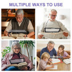 RONGON 3x Hands-Free A4 Full Page Magnifiers Large LED Magnifying Glass with Stand Ideal for Reading Small Prints Crafting Low Vision & Seniors