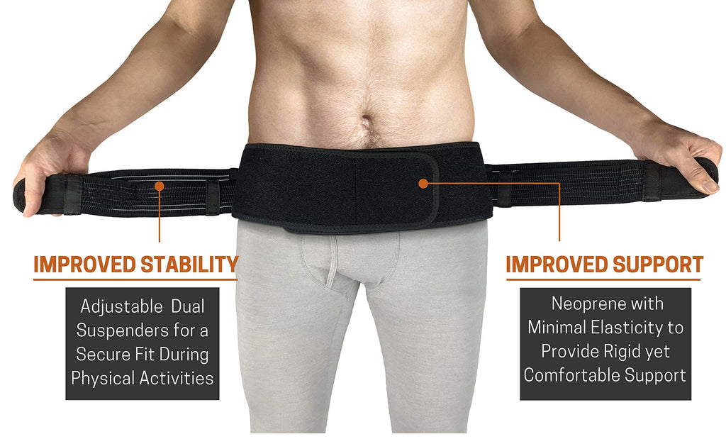 Vriksasana Posture Sacroiliac Hip Belt for Women and Men That Alleviates Sciatic, Pelvic, Lower Back, Leg and Sacral Nerve Pain Caused by Si Joint Dysfunction| Trochanter Brace (Petite, Black)