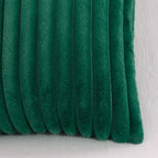 Pallene Faux Fur Plush Christmas Throw Pillow Covers 18x18 Set of 2 - Luxury Soft Fluffy Striped Decorative Pillow Covers for Sofa, Couch, Living Room - Christmas Green