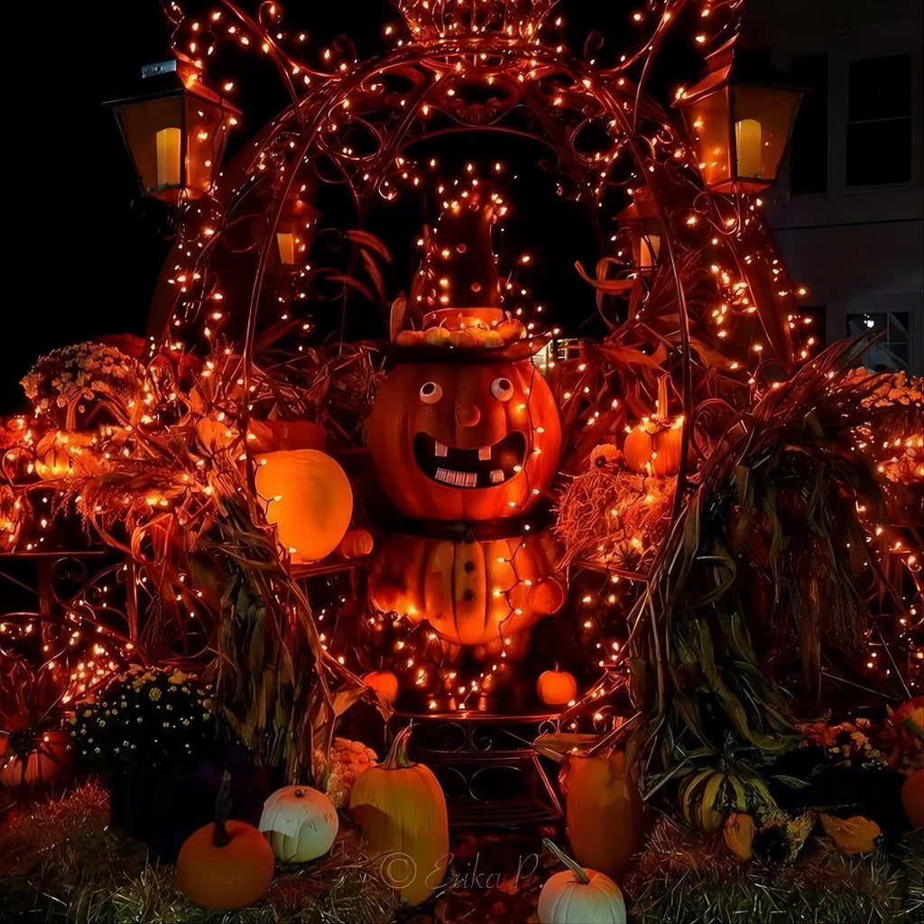 YEGUO Orange Lights for Halloween Outdoor, 500 LED String Lights Indoor, 165ft Christmas Tree Lights, Green Wire Twinkle Lights Plug in