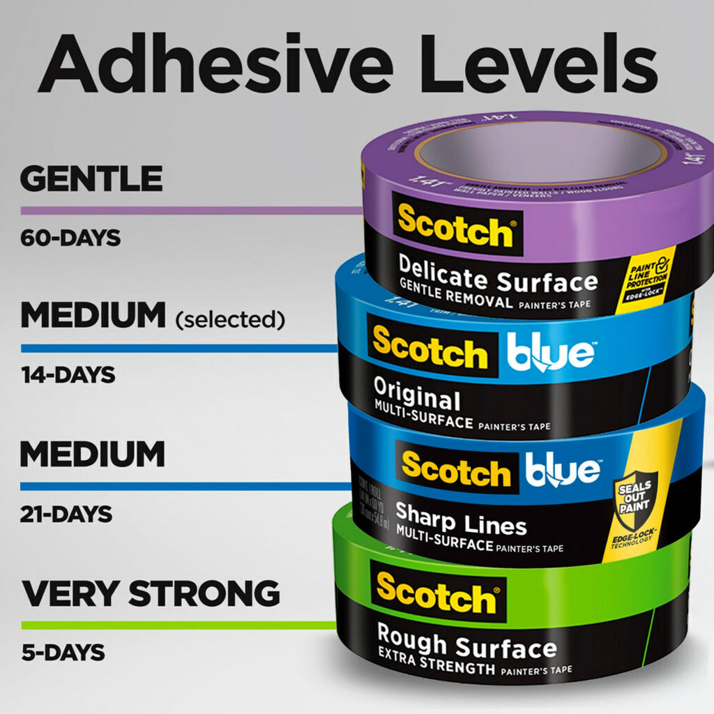 ScotchBlue Original Multi-Surface Painters Tape, 2 Inch Wide (1.88 in. x 60 Yds), 3 Rolls, Blue Paint Tape Protects Surfaces and Removes Easily, Masking Tapes for Indoor and Outdoor Use (2090-48EP3)