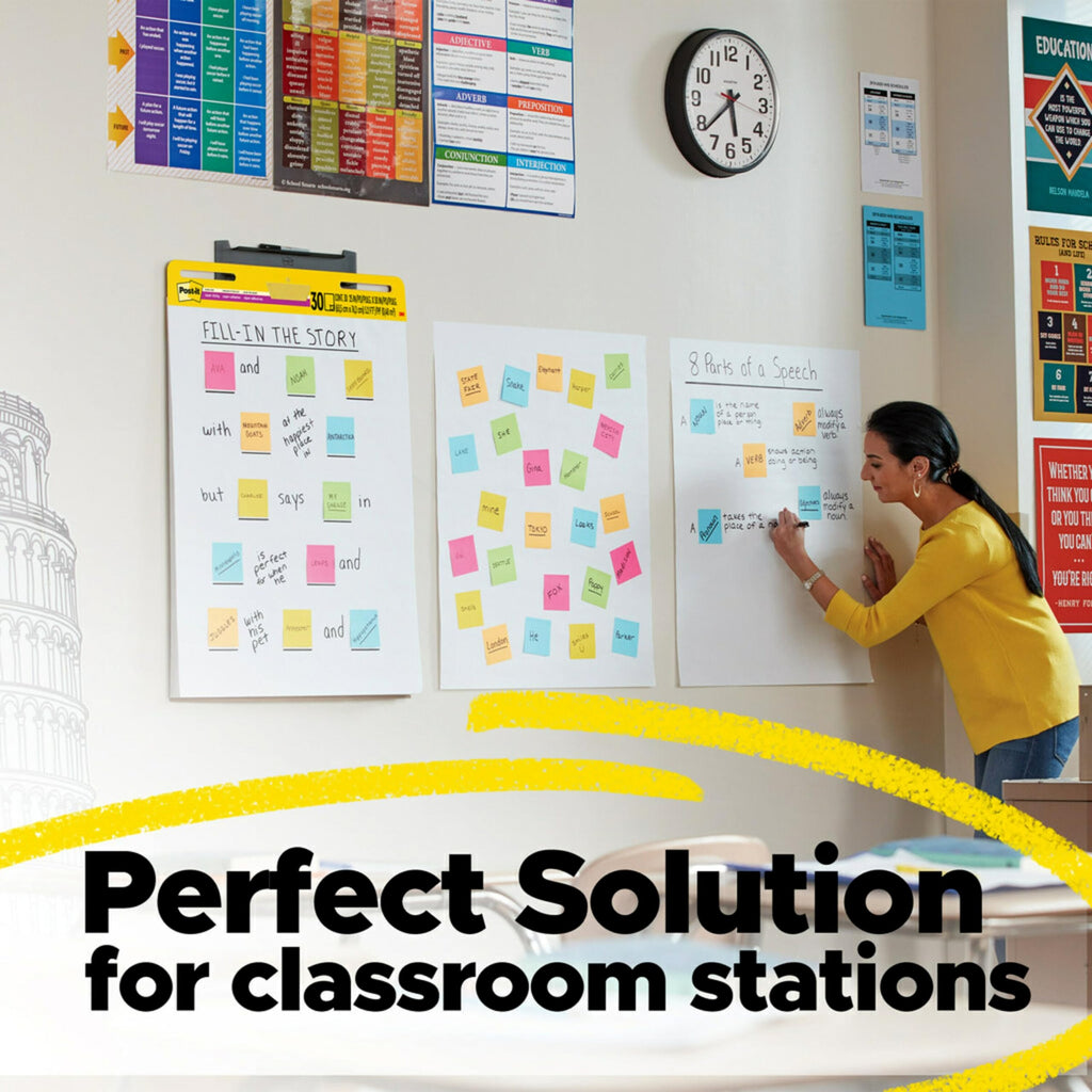 Post-it Super Sticky Easel Pad, 25 x 30 Inches, 30 Sheets Per Pad, 36 Pads, Large, White, Premium Self Stick Flip Chart Paper, Anchor Chart, Office Supplies & School Supplies, Great for Teachers and Students