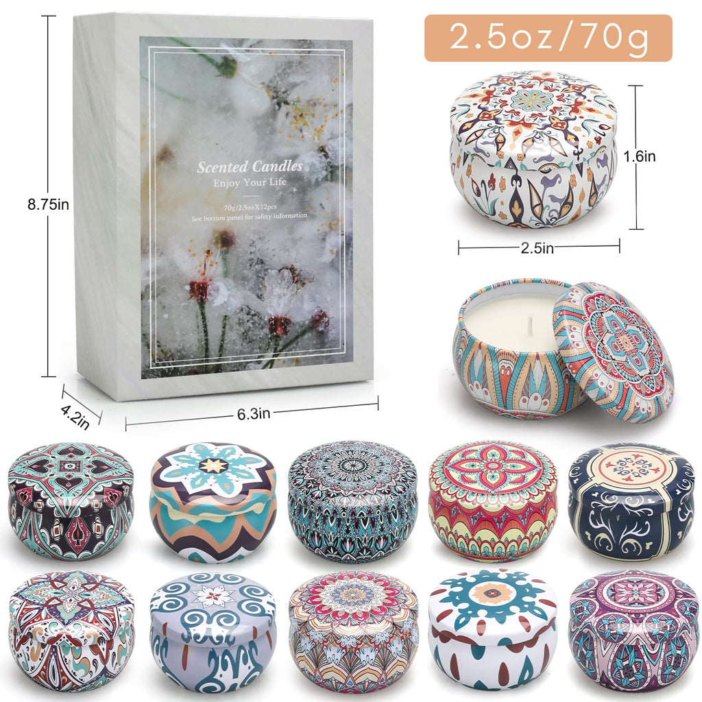Scented Candles Gifts for Women, 12 Pack Candles for Home Scented, 30 Oz Soy Wax Candles Gifts Sets, 240H Burning Candles for Scented, Ideal for Christmas Day, Valentine's Day, Mother's Day