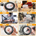 IVMAIE 10X Magnifying Glass with Light and Stand, 2-in-1 Lighted Magnifier with Clamp, 5 Color Modes Stepless Dimmable LED Desk Lamp Hands Free for Painting Craft Jewelry Sewing Hobby Model Close Work